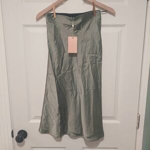 NWT! Quince Washable 100% Silk Moss Midi Skirt! Sz. XS! (A14)(READ)